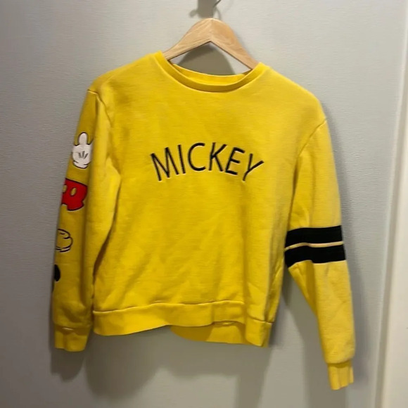 DISNEY Mickey Mouse woman’s yellow sweatshirt - Picture 1 of 11